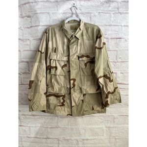 US Military Desert Combat Coat Camo Vintage 90's Med Reg Pockets